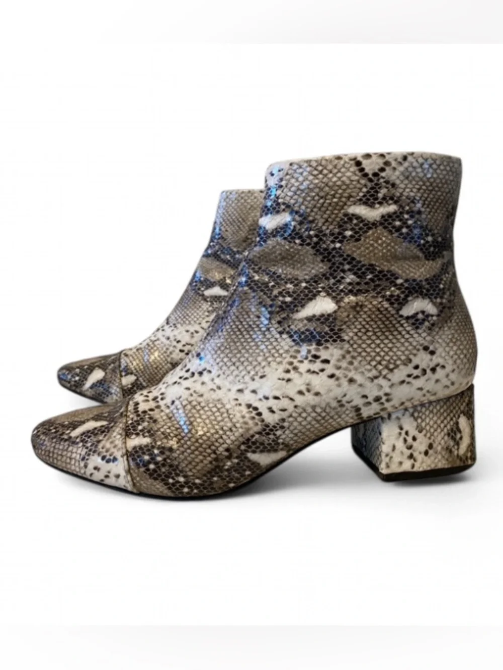Zara Trafaluc Snakeskin Print Ankle Boots size EU 37 US 6.5
